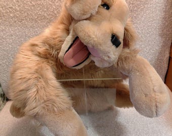 LARGE, grande marionnette de chien Golden Retriever de Folkmanis vintage