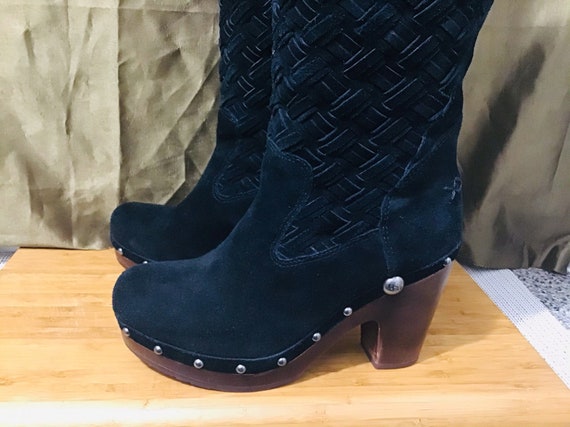 Ugg 3363 Arroyo Women's Weave Zwart Suède Lederen Klomp - Etsy België