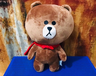 Original Line Friends 9” Bear Wearing Red Cape Plush Toy