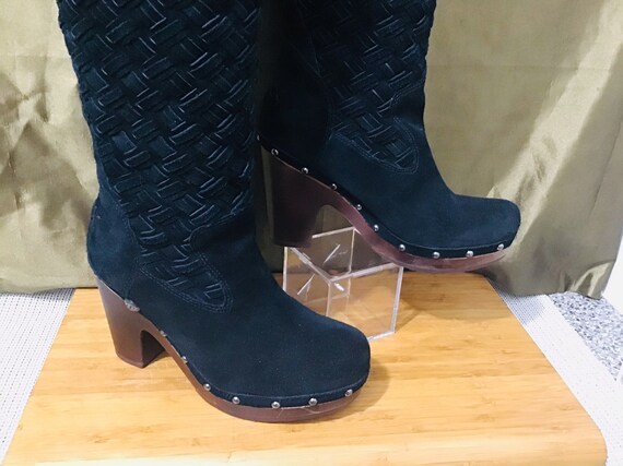 Ugg 3363 Arroyo Women's Weave Zwart Suède Lederen Klomp - Etsy België