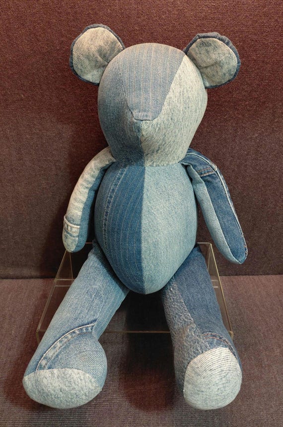 海外作家　LEE MA ハンドメイドテディ ⑭ Vintage 1990s Handcrafted 20” Artisan Lee Denim Salvaged Recycled