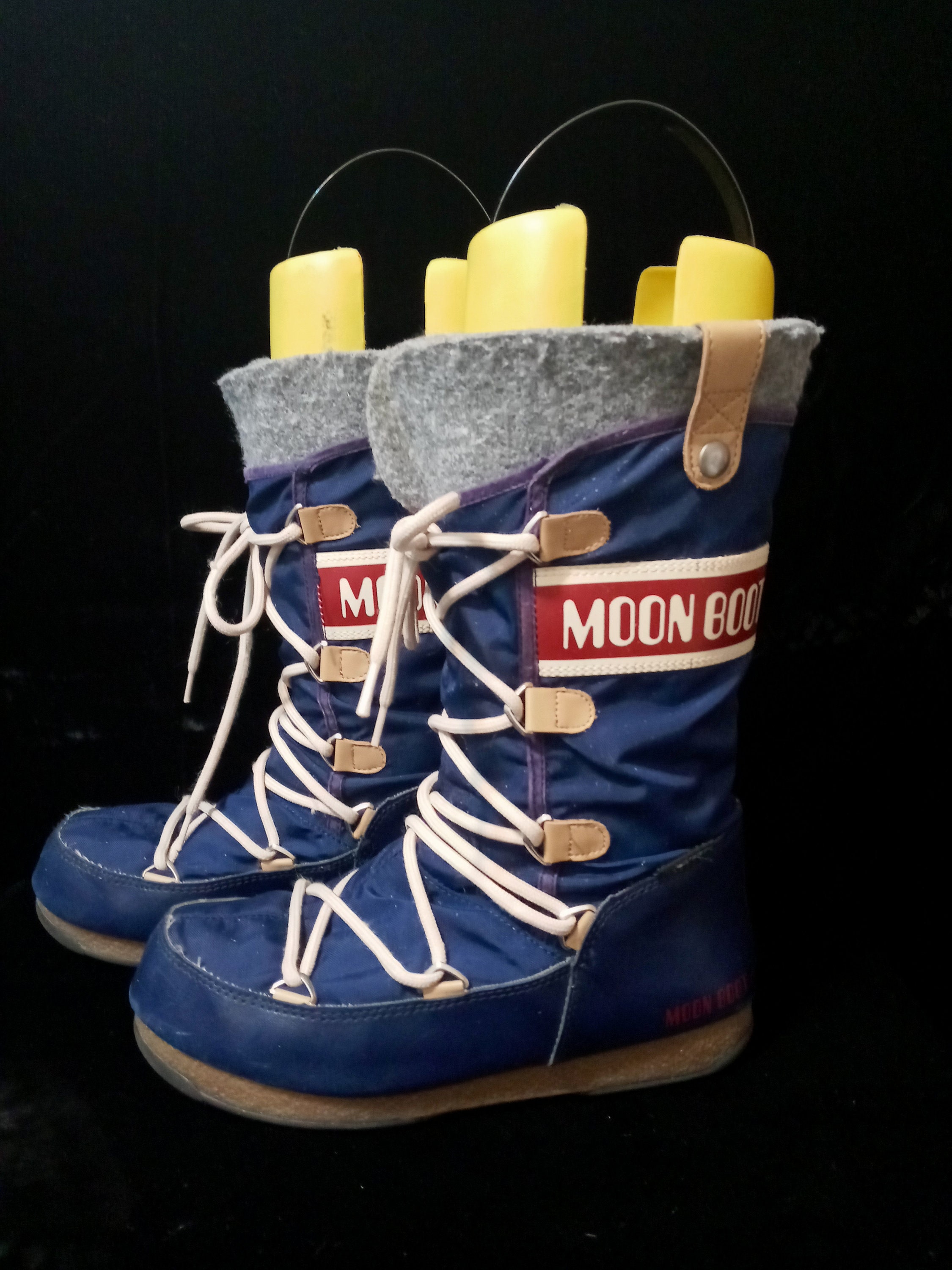 Technica the Original Moon Boot Blue Monaco Felt Boots US 5