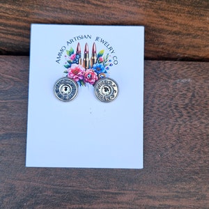 crystal clear earrings, studs, casting jewelry, handmade,  federal, gun metal western style Cowgirl Bullet Earrings, Western Jewelry