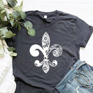 Fleur de Lis Mandala shirt-Mardi Gras shirt voor vrouwen-Mardi Gras Fleur de Lis Mandala shirt voor vrouwen-New Orleans Mandala shirt