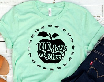 100 Days Of School Shirt For Women - 100 Days Of School Teacher Shirt - Virtual Learning 100 Days Of School Teacher Shirt - Tally Mark Shirt