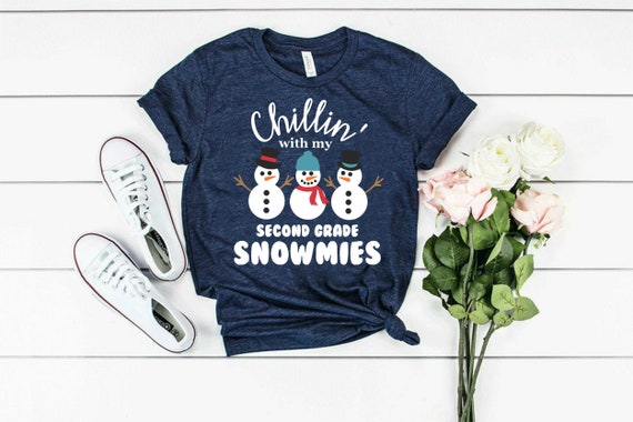 Chillin' With My 2nd Grade Snowmies Christmas Teacher Gifts T-Shirt Chillin' With My 2nd Grade Snowmies Christmas Teacher Gifts T-Shirt