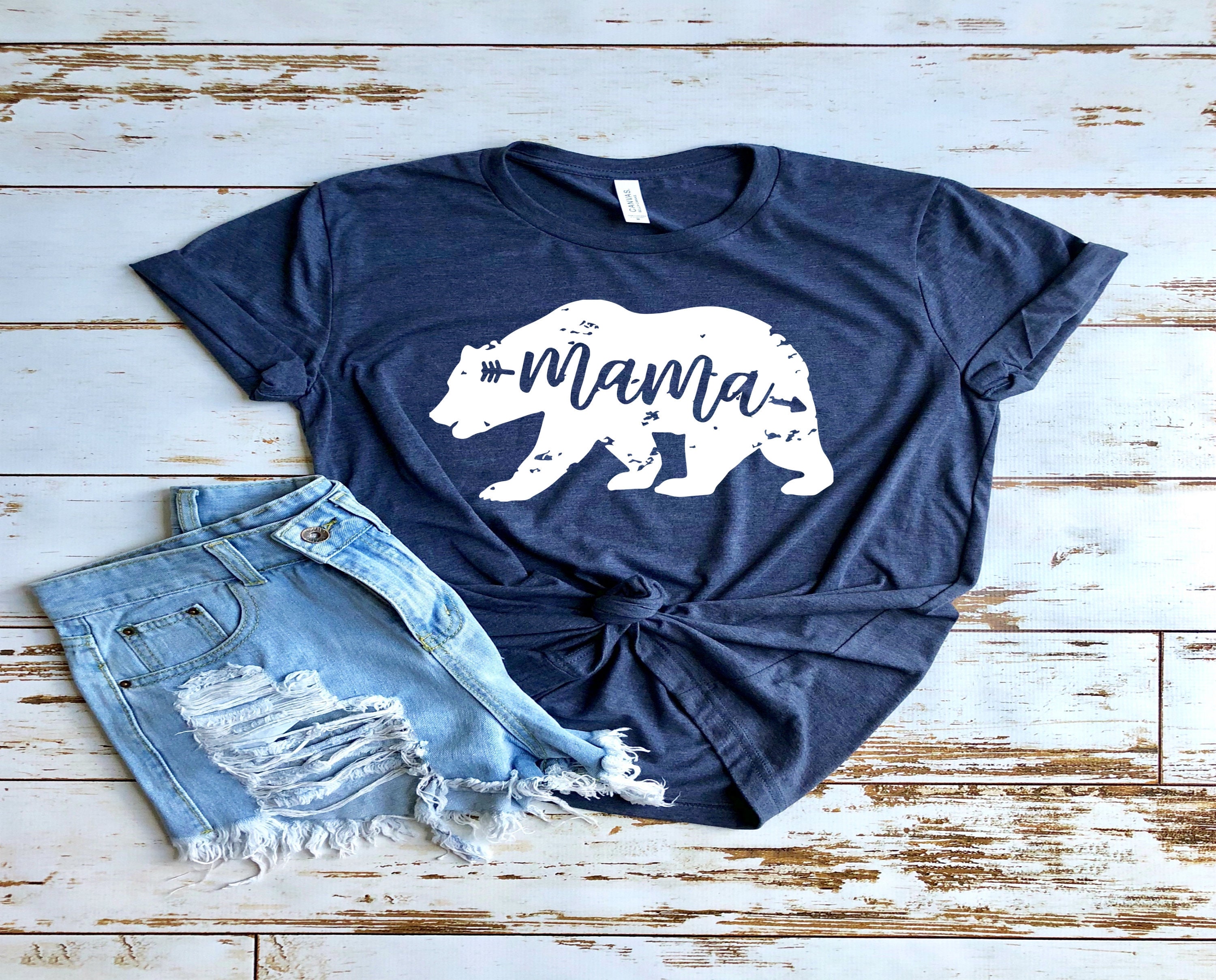 Mama Graphic T-Shirt For Women - Funny Mom Life Tee, Casual Short Sleeve Top