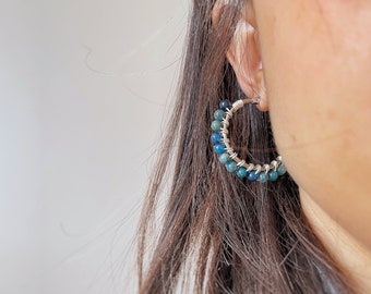 A MODO TUO - Hoop earrings, semi-precious stones, gift for her, personalized, unique, handmade, elegant, christmas, for holidays