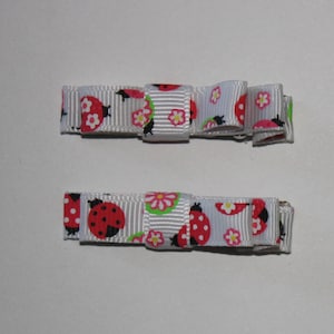Pair of Ladybug 2 Prong Hair Clips