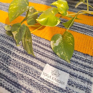 YogaKargha Cotton Handwoven Mat for Yoga, Pilates, Fitness, Prayer, Meditation or Home Decor - Punja Design - Amsterdam