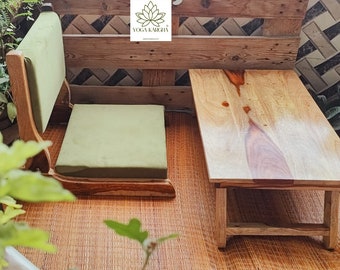 YogaKargha Wooden Meditation Chair and/or Altar Table , Laptop Table - Preorders Open Now