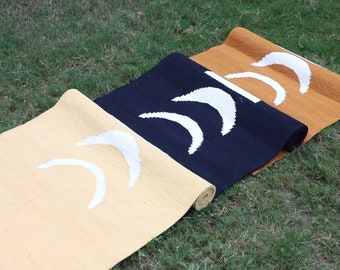 YogaKargha Organic Cotton Handwoven Mat for Yoga, Pilates, Fitness, Prayer, Meditation or Home Decor  - Design: Moon Light