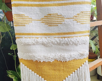YogaKargha Handwoven Wall Rug, Tapestry, Wall Hanging, Woven Wall Art Home Decor - Made with Upcycled Yarn - City of Lights Paris