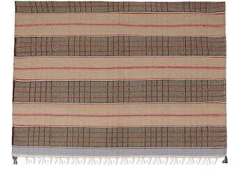 Large Yoga Mat 6x 4 feet  for Yoga, Pilates, Fitness, and Meditation - (Handwoven Area Rug, Mat, Dhurrie, Handspun Cotton Rug)