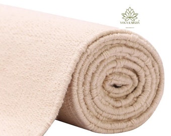 YogaKargha Organic cotton mat for Yoga, Pilates, Fitness, and Meditation - Natural Color (White) - With Antiskid Version - 3mm