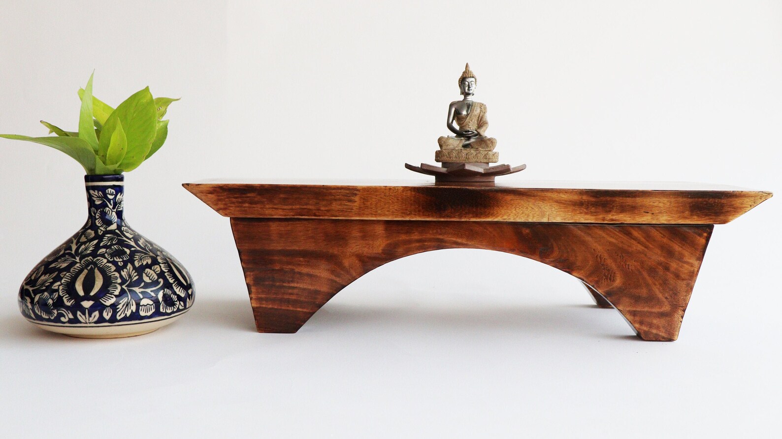 Bamboo Meditation Altar Table With Storage – Chinese Buddhist Prayer Cabinet For Home, Shrine Table With Drawer For Living Room