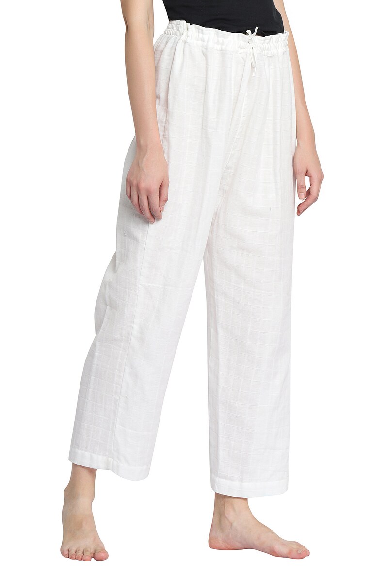 Custom Yoga Pants Organic Cotton, Fitness Pants, Cotton Trousers, Unisex Yoga Pants, Boho Pants Elastic Waist, Straight Cut image 8