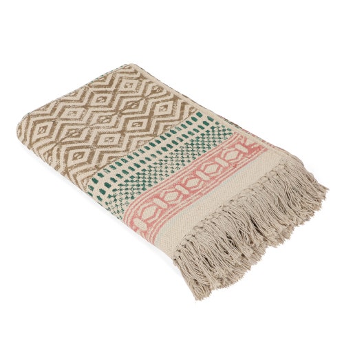 Large Yoga Mat 6x 4 feet for Yoga, Pilates, Fitness, shops and Meditation - (Handwoven Area Rug, Mat, Dhurrie, Hand Block-Printed Rug)