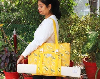Eco-Friendly Upcycled Yoga Mat Bag - Boho, sustainable, handmade tote bag - Multi Options