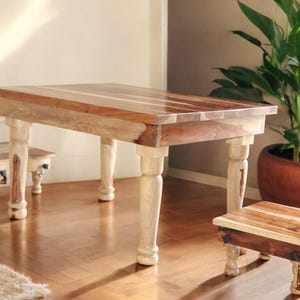 Solid Wooden Furniture - Coffee Table | Dining Table | Low Seating Japanese Table  - With Floor Chair Or Stools