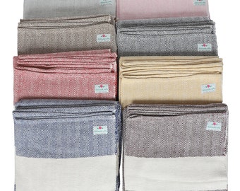 Handwoven Organic Cotton Herringbone Blanket: Yoga, Meditation, Home Decor