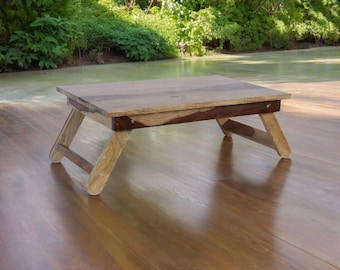 Handcrafted Sheesham Prayer Table: Foldable Meditation Altar