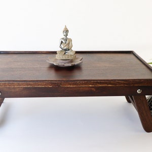 YogaKargha Wooden Prayer/Pooja Table, Altar Table, Meditation & Prayer Shrine, Buddhist Altar, Japanese Table, Zen Altar - Made in India