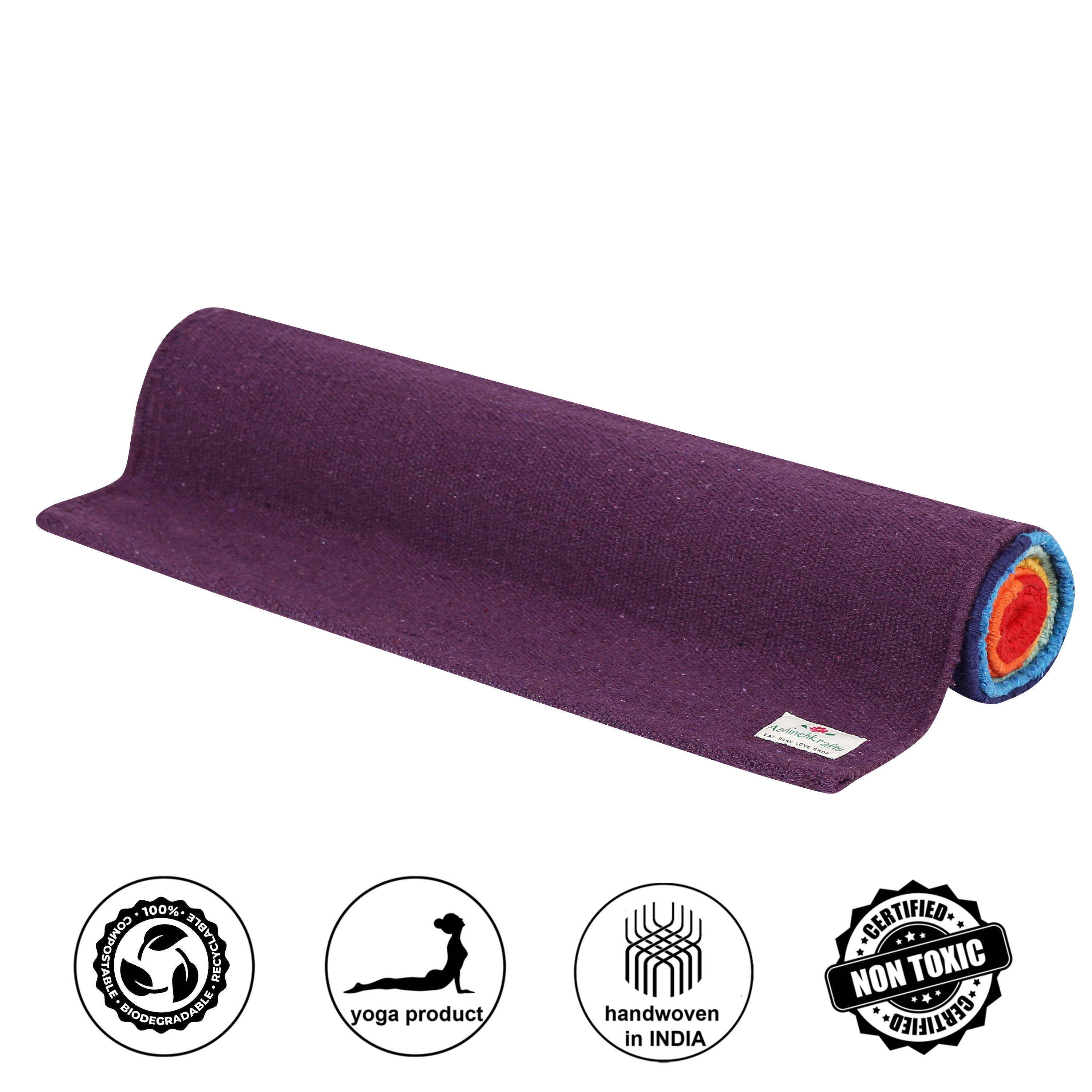 AbhinehKrafts Natural Cotton Handwoven Mat for Yoga Pilates Etsy