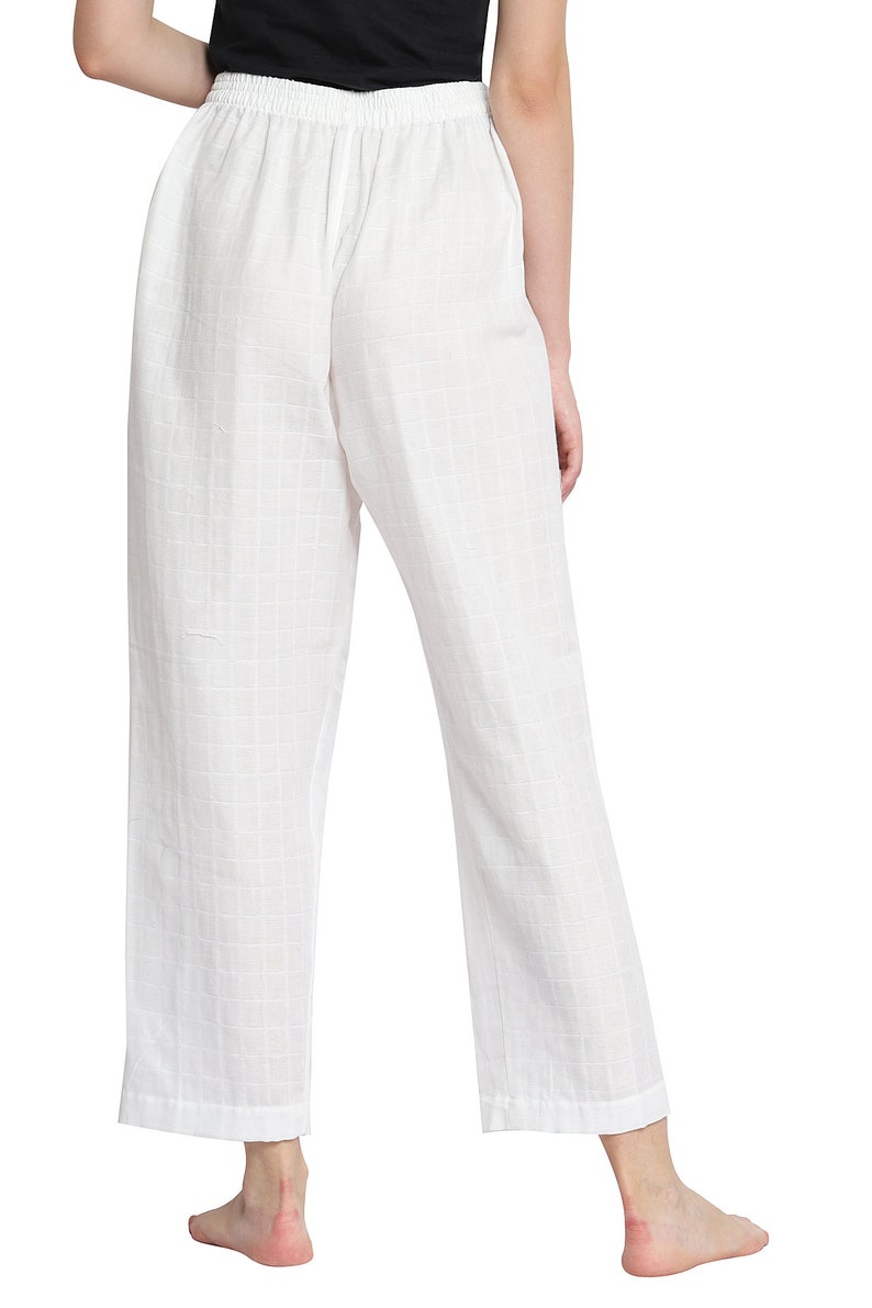 Custom Yoga Pants Organic Cotton, Fitness Pants, Cotton Trousers, Unisex Yoga Pants, Boho Pants Elastic Waist, Straight Cut image 9