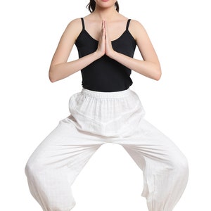 Custom Yoga Pants - Organic Cotton, Fitness Pants, Cotton Trousers, Unisex Yoga Pants, Boho Pants - Elastic Waist, Harem Style