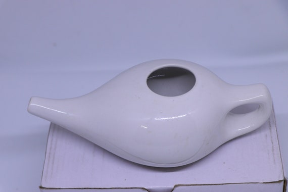 Pot De Nettoyage De Nez En Céramique 250 Ml - Rinçage Nasal Étanché Avec Bec Verseur
