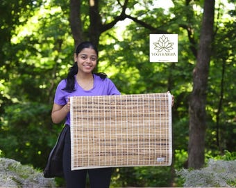 Handwoven Banana Fiber Yoga Mat | Eco-Friendly, Anti-Slip & Lightweight | Biodegradable, Travel-Friendly