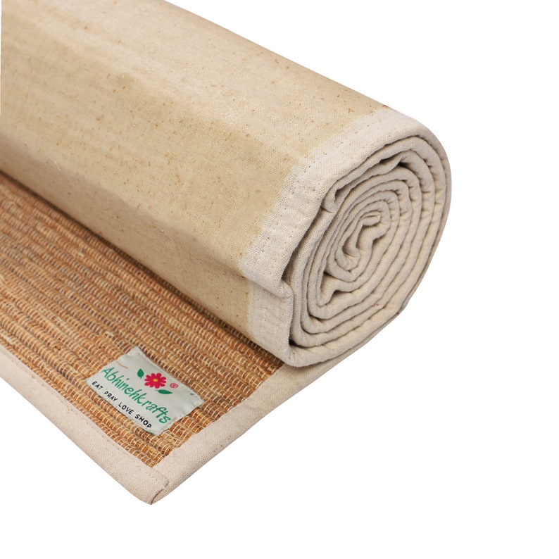 Premium Natural shops Vetiver Fiber Aromatic Mat for Meditation & Relaxation - Handwoven in India