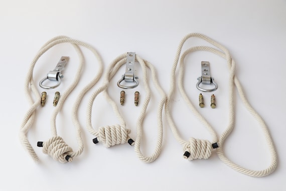 Iyenger Cotton Yoga Ropes make Your Own Set With Wall Hooks - Etsy