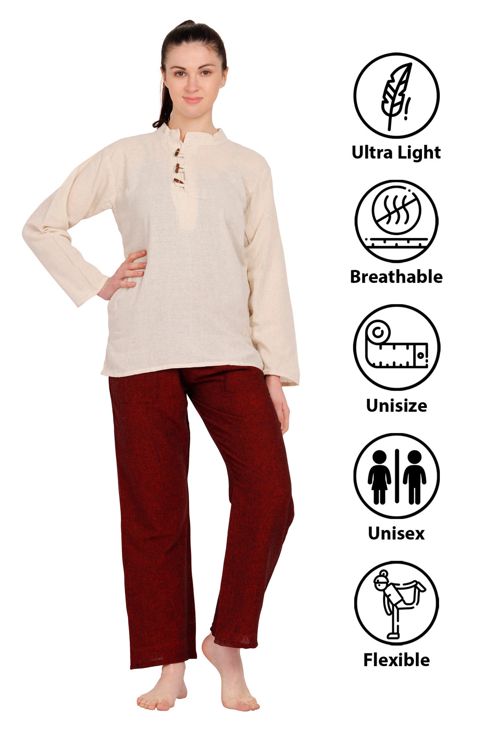 Yoga Kurta/Top Wear Khadi Cotton Meditation Kurta Cotton Etsy