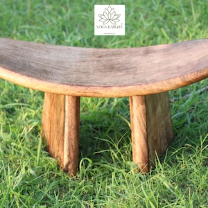Wooden Meditation Bench - Wooden Foldable & Portable Kneeling Ergonomic Meditation Bench/Low Seat Prayer Stool
