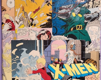 Collage comique vintage : Les Quatre Fantastiques contre les X-Men