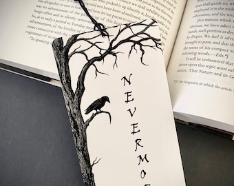 Edgar Allan Poe Raven Bokmärke - Dark Academia Gåva