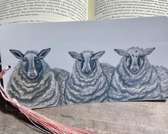 Whimsical Sheep Bookmark: Farm Animal Gift for Book Lovers