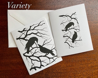 Crow Raven Greeting Cards: Dark Academia Stationery Set