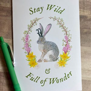 Carte de voeux amusante Jackalope 5 x 7 - Parfaite pour la plupart des occasions, design inspiré de la nature du désert, amateur de cryptides
