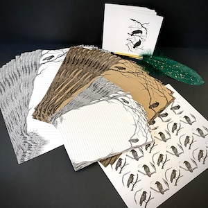 Juego de papelería Crow Lover’s: papel ecológico sin ácido, estética Dark Academia, paquete para escribir cartas, ideal para entusiastas de la escritura