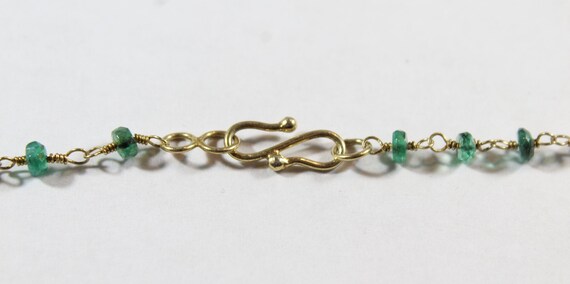 Vintage 10k Gold Faceted Natural Emerald and Pear… - image 6