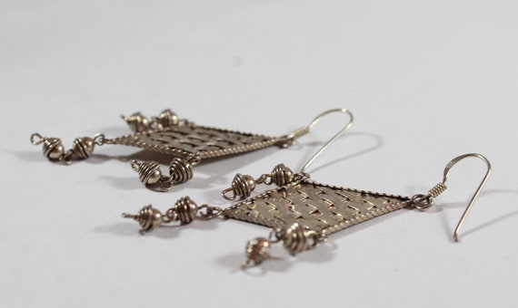 Sterling Silver Lattice Pattern with Round Balls … - image 3