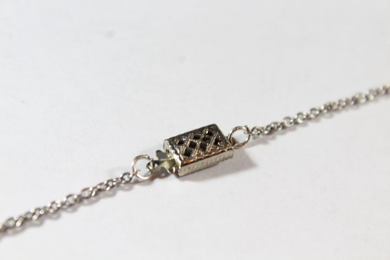 Vintage Rectangular Cut Translucent Blue Glass wi… - image 5