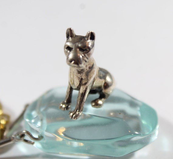 Vintage Solid Sterling Silver Dog Bullmastiff Sma… - image 1