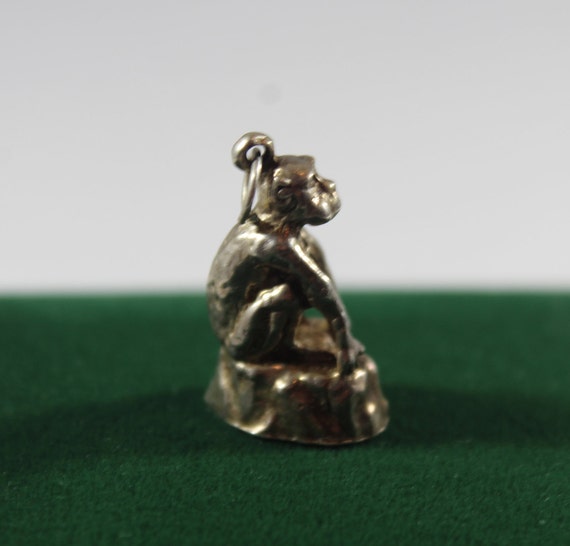 Vintage Solid Sterling Silver Small Realistic Mon… - image 2