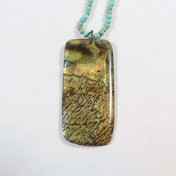 Vintage Natural Rectangular Shape Abalone Shell w… - image 3