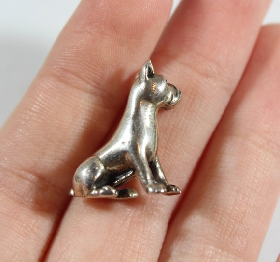 Vintage Solid Sterling Silver Dog Bullmastiff Sma… - image 3