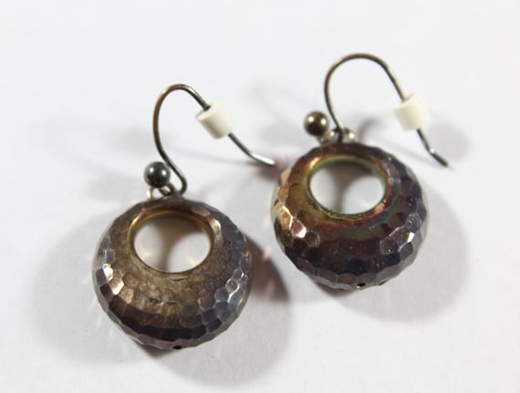 Faceted Sterling Silver Earring